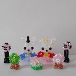 ~ビーズのおひなさまセット（うさぎ）　ビーズの置物　ハンドメイド　ひなまつり