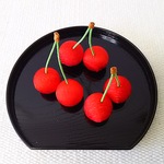 ちりめん細工  大粒サクランボ   置き物(C)