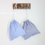 ☆sale☆2点セット☆シンプル＊マリンボーダーの巾着２４×２２☆給食袋☆コップ袋☆小物入れ