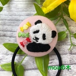 パンダ刺繍キャンディのヘアゴム🍬🍬🍬