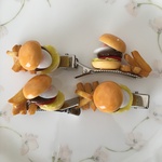 ハンバーガーとフライドポテトのヘアクリップ♡5cm