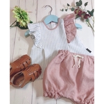 ≪初出店価格≫☆コットンリネンのベビー服🍼爽やかピンク