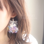 パステルカラー♡かすみ草の花束ピアス　イヤリング