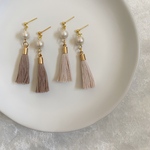 パステルカラー…* コットンパール の タッセルピアス or イヤリング