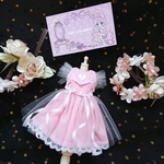 ハート刺繍チュールワンピース ★ ピンク ★ 22センチドールワンピース ★
