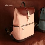 naias様オーダー品大人の帆布＆レザートリムスリムリュック チョコピーチプレミアムSW