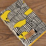 SALE!!【文庫本】ゴムバンド栞付ブックカバー★しまうま黄色