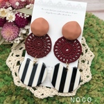 個性的✩.*˚ラバーマット ✕ レース ✕ ボーダー ピアス/イヤリング