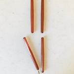 Vintage Clear Brown Tube Stick Beads 《6373》