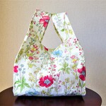 kokomi-love様オーダー品レジ袋型エコバッグ◎野の花◎ランチバッグ◎コンビニ袋◎マチたっぷり15㎝◎