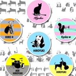 楽器モチーフ　ステッカー　動物シリーズ　文字入れ無料
