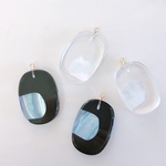【再販¨̮♡】(2pcs)＊アクリルに天然シェルを閉じ込めたパーツ＊