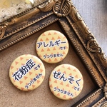 高品質 ぜんそく 花粉症 アレルギー 缶バッジ 缶バッチ 32mm 鱗模様 パステル