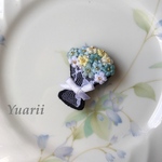 花束のブローチ　light blue×light yellow