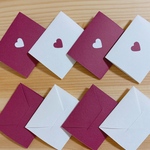メッセージカード ミニカード ボルドー ハート レター