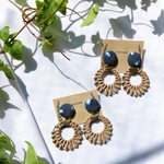 ✴︎夏の大ぶりラタン編み✴︎ピアス・イヤリング