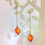 再再販 ステンドグラス風  紅葉ピアス(受注製作)
