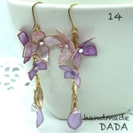 紫陽花ピアス　　薄紫