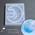 三日月の半立体レジンモールド シリコンモールド 型 宇宙 ムーン 910UV211