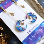 宇宙の三日月ピアス＊イヤリング