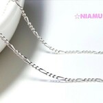【Silver925チェーン】50cmネックレス　1.3mm幅　フィガロ　ネックレス　ハンドメイド素材 