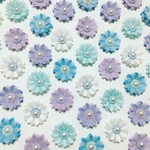 お花シール❁︎50枚❁︎パールフラワー❁︎blue×purple