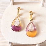 🆕カクテルのしずくイヤリング カシスオレンジ A