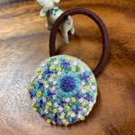 花刺繍のくるみボタン