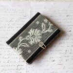 残1フランスアンティークレース*black linen* カードケース*20ポケット