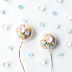 ＜titi～ナンデモナイヒノ耳飾～＞刺繍イヤリング◎フラワーシャワー/FlowerShower◎アレルギー対応変更可能