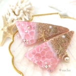 新色♡波打ち際のさんかくバレッタ　ピンク