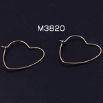 送料無料 20個 フープピアス ハート 25×27mm【20ヶ】ゴールド M3820