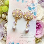 なかよしビオラのピアス/イヤリング〜purple〜