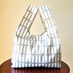 レジ袋型エコバッグ◎格子◎ランチバッグ◎コンビニ袋◎マチたっぷり15㎝◎訳あり◎