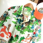 【design-t.】アロハシャツ　スマーフ　メンズ　XL    the smurfs 003