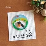 鳥さんリースブローチ（ノビタキ）