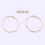 送料無料 20個 フレームチャーム 変形リング 1カン 34×35mm ゴールド【20ヶ】 M3836