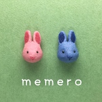 赤と青のうさぎピアス/イヤリング