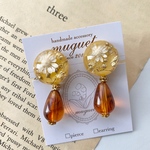 2way＊イエローラウンドピアス・イヤリング