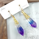 【現品限り】青と紫の魔鉱石【イヤリング・ピアス】