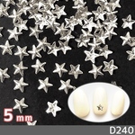 ネイル スタッズ 高品質 星 角付き シルバー 5mm 100個 (D240)