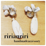 再販♡クリスタルスワロフスキー×半貴石bijouピアス