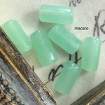  【6粒✴︎約6×4mm】ベネチアンビーズ ✴︎パイプ《ミルキーグリーン》