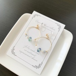 ❀ブレンドカラーのスワロフスキーが綺麗なフープイヤリング