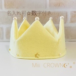 大人気♡ベビークラウン＊王冠 バースデークラウン イエロー 角パール