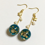 群青の海★淡水パールのピアス／イヤリング