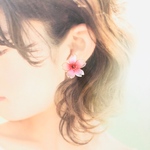 一輪桜のピアスイヤリングカフ