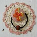 動物さんの手刺繍ヘアゴムꕤ鳥