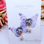 蝶々とビジューのピアス✩.*˚ 蝶々 ピアス ビジュー