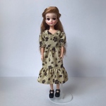 リカちゃんサイズ服＊パフスリーブワンピース（花柄）